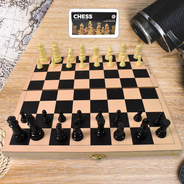 Folding Wooden Chess Board Set (30 × 30 Cm / 1 Set) - dailyneed.life
