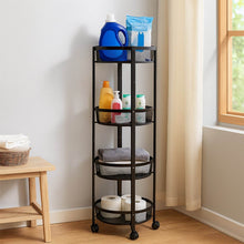 4-Layer Round Metal Mesh Storage Organizer Rack with Wheels (1 Pc) - dailyneed.life