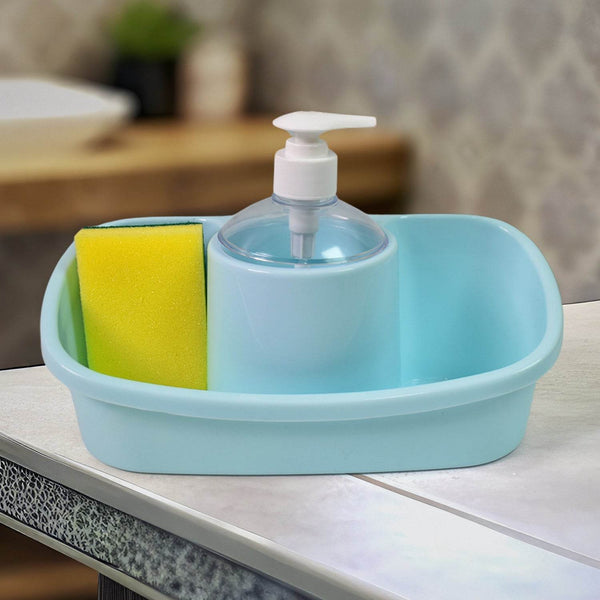 3 in 1 Hand wash Liquid Soap Dispenser with Sponge Holder (1 Set) - dailyneed.life