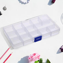 15-Grid Clear Plastic Jewelry Organizer Box with Dividers (1 Pc) - dailyneed.life