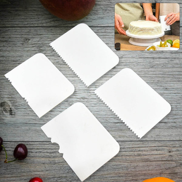 Plastic Cake Scraper Cake Decorating Pastry Baking Tool (4 Pcs Set) - dailyneed.life