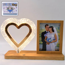 Heart Shape Cystal Led Lamp & Photo Frame Night Lamp | Wedding Gift | love couple - dailyneed.life