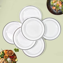 Round Plastic Dinner Plates Wedding Birthday Party Tableware Supplies (6 Pcs Set) - dailyneed.life