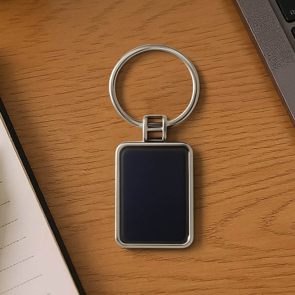 Premium Rectangular Black & Silver Metal Keychain (1 Pc) - dailyneed.life