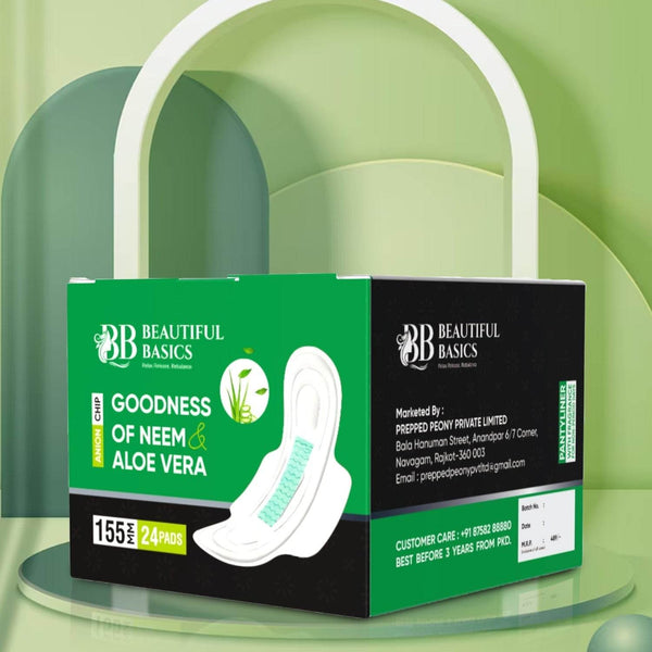 Sanitary Pantyliner with Neem & Aloe Vera, Ultra Thin, PH Balanced, Antibacterial (24 Pads, 155mm) - dailyneed.life