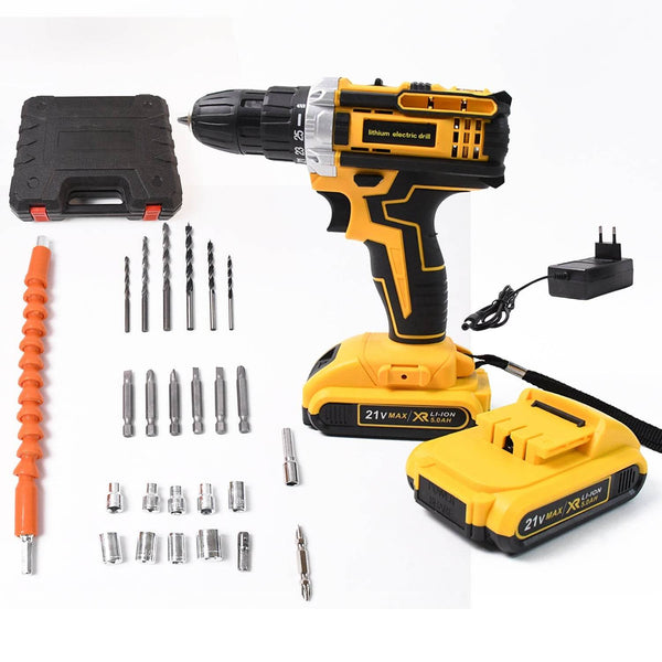 21 V lithium Double battery cordless drill set (29 Pcs Set) - dailyneed.life