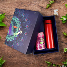 Personalized Temperature Water Bottle & Rose Almond Chocolate (With Attractive Peacock Box / 2 Pc Set / Mix Color Bottle) - dailyneed.life