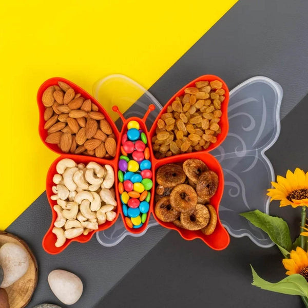 5 Compartment Multipurpose Butterfly Plastic Tray (1 Pc) - dailyneed.life