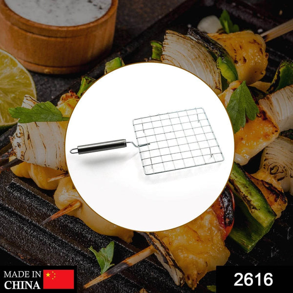 Square Stainless Steel Barbecue Grill with Steel Handle - dailyneed.life