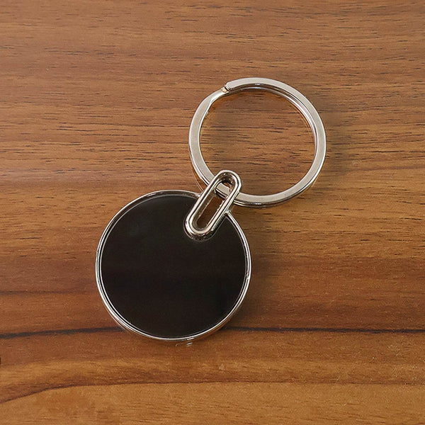 Sleek Black Round Metal Keychain (1 Pc) - dailyneed.life