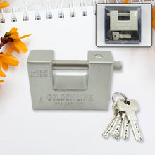 94mm Stainless Steel Padlock: Rectangular, Hardened Steel, 5 Keys - dailyneed.life