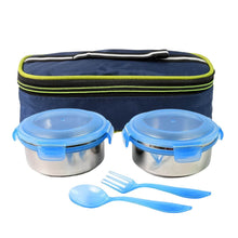 Bite Lunch Box, with Insulated Fabric Lunch Bag & Plastic Spoon, Fork - dailyneed.life