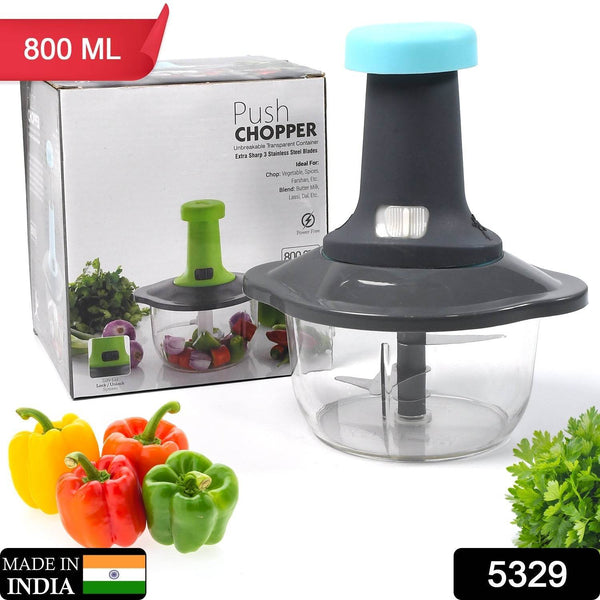Push Chopper Manual Food Chopper and Hand Push Vegetable Chopper, Cutter, Mixer Set for Kitchen with 3 Stainless Steel Blade - dailyneed.life