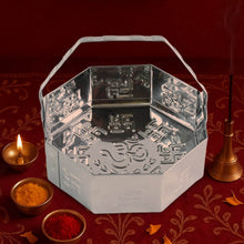 Traditional Stainless Steel Octagon Pooja Basket 1 Pc with Handle - dailyneed.life