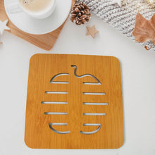 Square Bamboo Wood Table Place mat Hot Pot Cup Mat Tea Coaster(14×14 Cm / 1 Pc) - dailyneed.life
