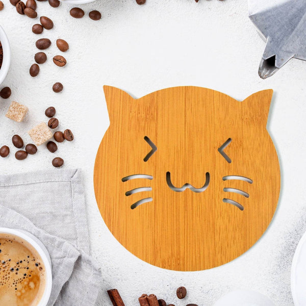 Square Bamboo Wood Table Place mat Hot Pot Cup Mat Tea Coaster(14×14 Cm / 1 Pc) - dailyneed.life