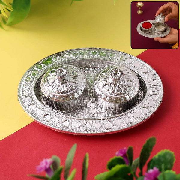 Oval Shape Special Puja Thali (1 Pc / Mix Design) - dailyneed.life