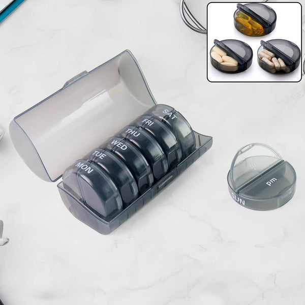 Weekly Pill Organizer 2 Times a Day Travel 7 Day Pill Box Twice a Day Daily Medicine Pill Case with Large Compartments - dailyneed.life