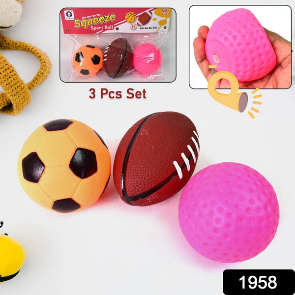 Sports Squeeze Ball Toy Set of 3 Soft Balls for Kids/Toy for Kids - dailyneed.life