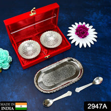 Silver-Plated Brass Bowl & Spoon Set with Velvet Gift Box - dailyneed.life
