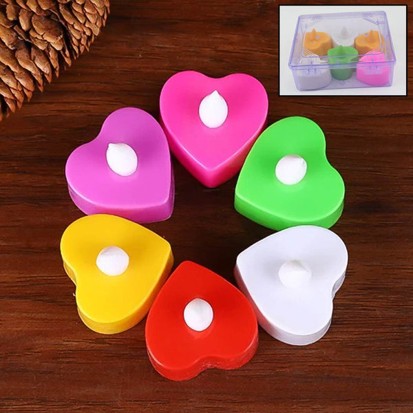 LED Tealights, Smokeless Plastic Decorative Candles, Diwali (Pack Of 6 / Multicolor) - dailyneed.life