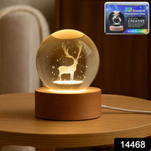 Crystal Ball Night Light Glass Ball Night Lamp with Wood Base - dailyneed.life