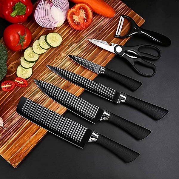 Stainless Steel Knife Set With Chef Peeler And Scissor (6 Pieces) - dailyneed.life