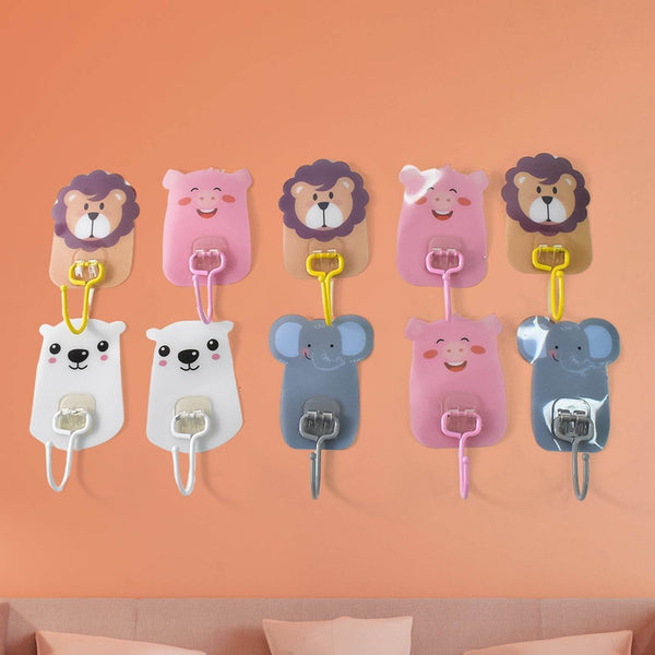 Wall Mounted Cartoon Hooks Self Adhesive Hooks (10 Pcs Set) - dailyneed.life