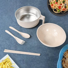 Rice Bowl Noodle Set – 6 Pcs with Lid, Handle & Cutlery - dailyneed.life