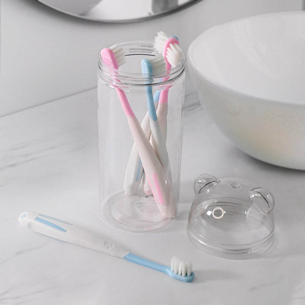 Multipurpose Travel-Friendly Toothbrush Holder with 5 Soft Bristle Toothbrushes - dailyneed.life