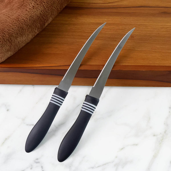 Premium Curved Serrated Stainless Steel Kitchen Knife Set (Mix Color & 2 Pc) - dailyneed.life