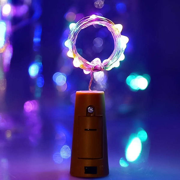 Wine Bottle Cork LED String Light, 2M Cable Multicolor, Battery Operated (1 Pc) - dailyneed.life