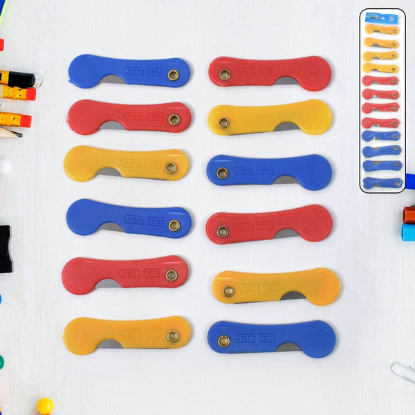 Multicolour Mini Paper Cutter Knife Pencil Knife (Pack of 12) - dailyneed.life