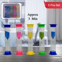 Plastic Hourglass Sand Timer Set – 3-Min Sand Clock for Kitchen, Office, School & Kids (5 Pc) - dailyneed.life