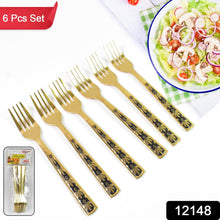 Stainless Steel Premium Fork Traditional Design Tablewar (6 Pcs Set / Golden) - dailyneed.life