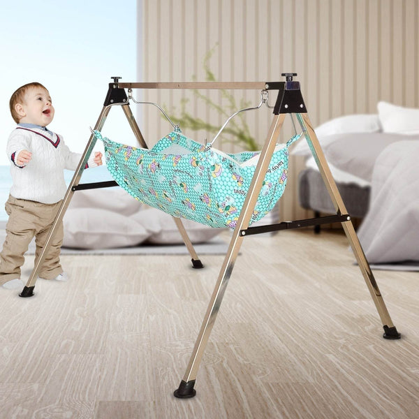 Baby Boy's and Girl's Portable Folding Swing Stainless Steel Stand (1 Pc) - dailyneed.life