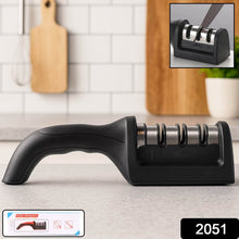 Manual Red & Black Knife Sharpener 3 Stage Sharpening Tool for Ceramic Knife and Steel Knives. - dailyneed.life