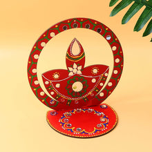 Handcrafted Wooden Decorative Diya Stand (1 Pc) - dailyneed.life