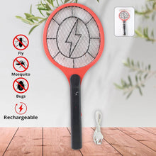 Red Rechargeable Electric Mosquito Killer Racket with Cable - dailyneed.life