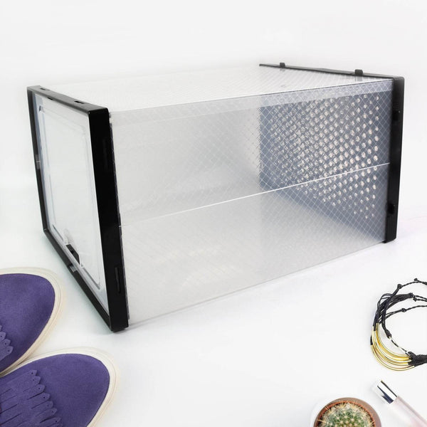 Big Plastic Stackable Shoe Storage Box (1 Pc / 37x27x19 Cm) - dailyneed.life