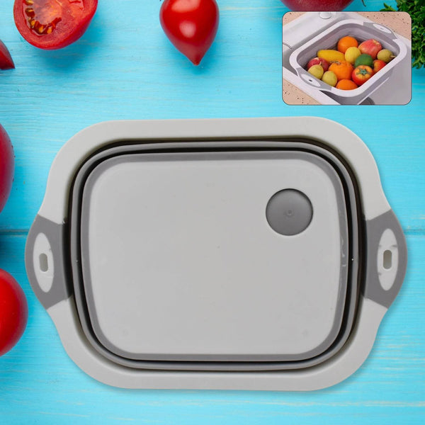 Collapsible Cutting Board with Dish Tub Basket - dailyneed.life
