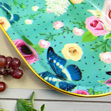 Big Plastic Flower Printed Design Serving Tray (1 Pc / 35 x 24 CM / Mix Color) - dailyneed.life