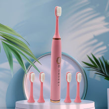 Adult Waterproof Electric Toothbrush with Extra 4 Toothbrush Head (1 Pc / USB Charging Operated / Mix Colour) - dailyneed.life