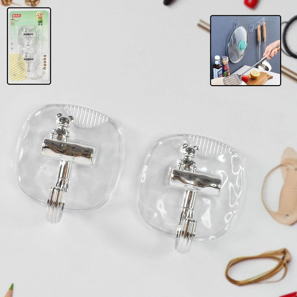 Large Plastic Self Adhesive Wall Hooks (2 Pc) - dailyneed.life