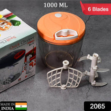 6 BLADE 2IN1 MANUAL FOOD CHOPPER, COMPACT & POWERFUL HAND HELD VEGETABLE CHOPPER (1000Ml) - dailyneed.life