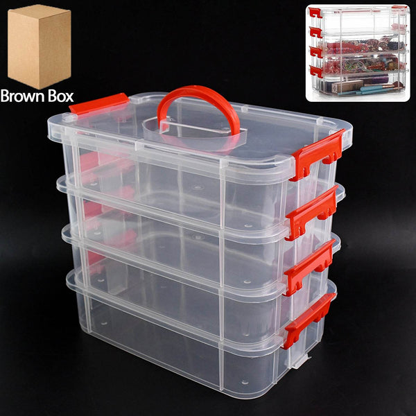 4-Layer Transparent Multipurpose Plastic Storage Box - dailyneed.life