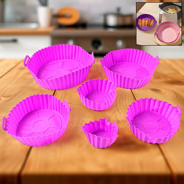 Air Fryer Reusable Silicone Pot with Handles (6 Pc set) - dailyneed.life