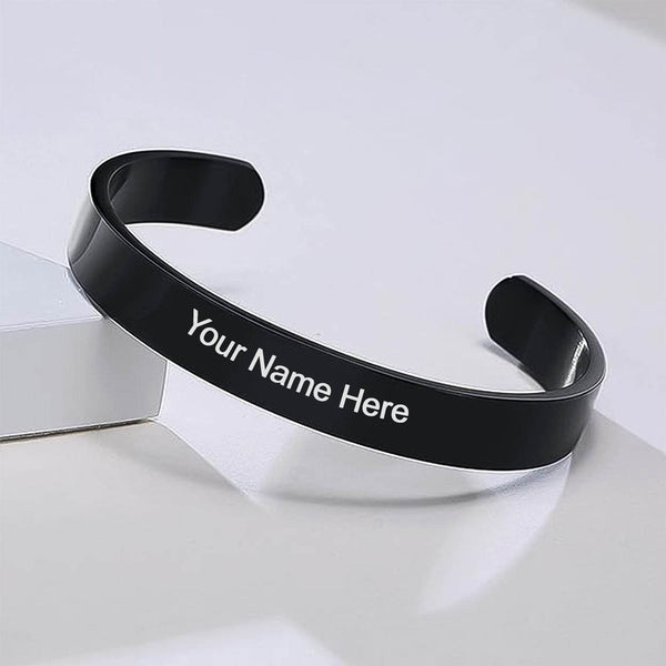 Customized / Personalized Stylish Kada Bracelet (1 Pc / Black) - dailyneed.life