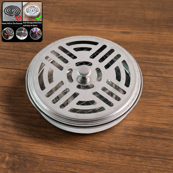 Decorative Mosquito Coil Holder Mosquito Coil Container, Incense Holder Safe Burning Coil Tray for Home Patio Pool Side Outdoor, Metal Tray - dailyneed.life