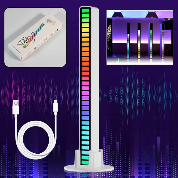 Rhythm Lights, AGC Automatic Gain Control 32 Colorful RGB Light Adjustable Pickup Rhythm Lights, RGB LED Voice-Activated Rhythm Light Car Home Sound Control Ambient Light (1 Pc) - dailyneed.life